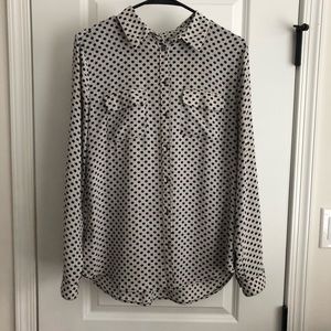 Loft Polka Dot Blouse, Size M